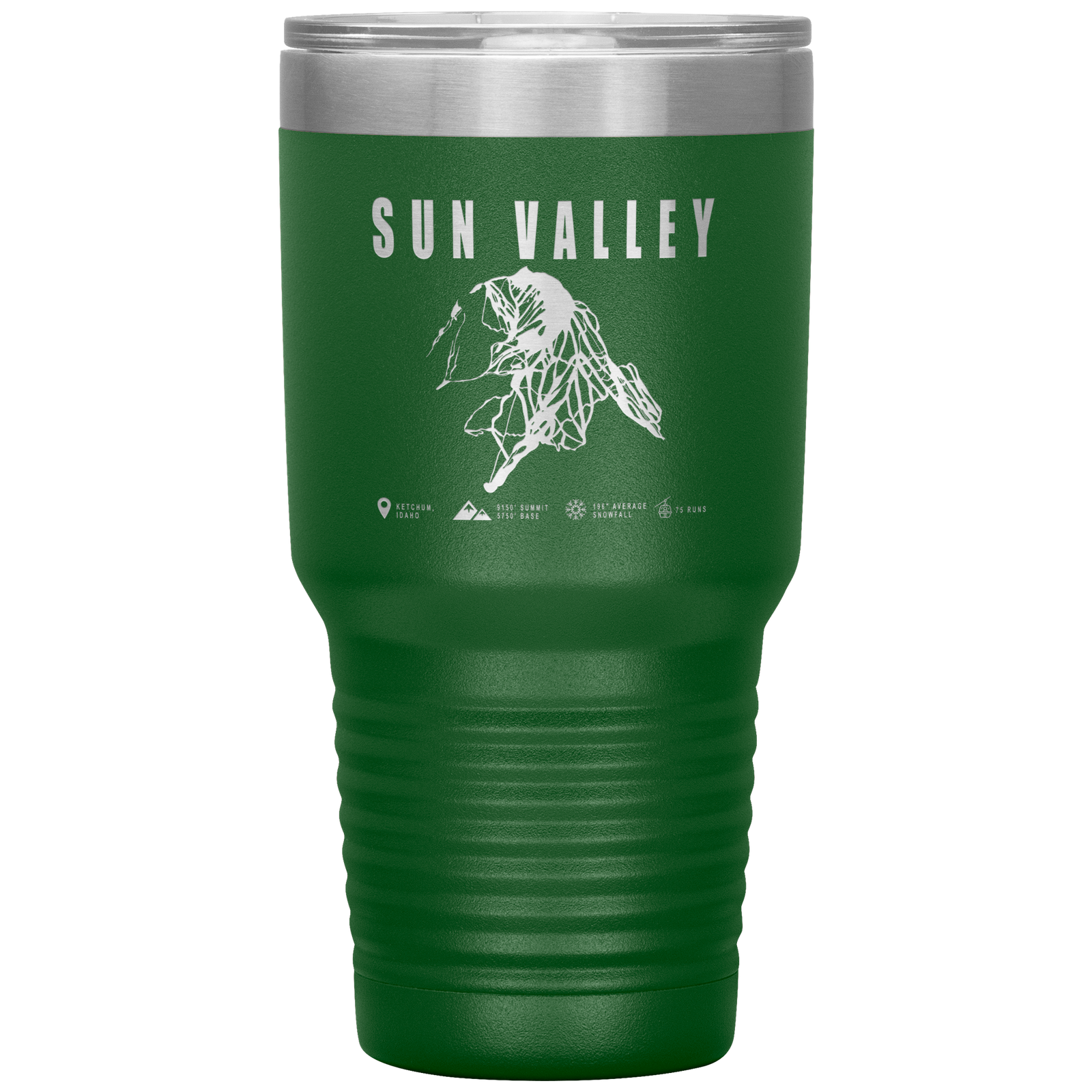 Sun Valley Idaho Ski Trail Map 30oz Tumbler - Powderaddicts