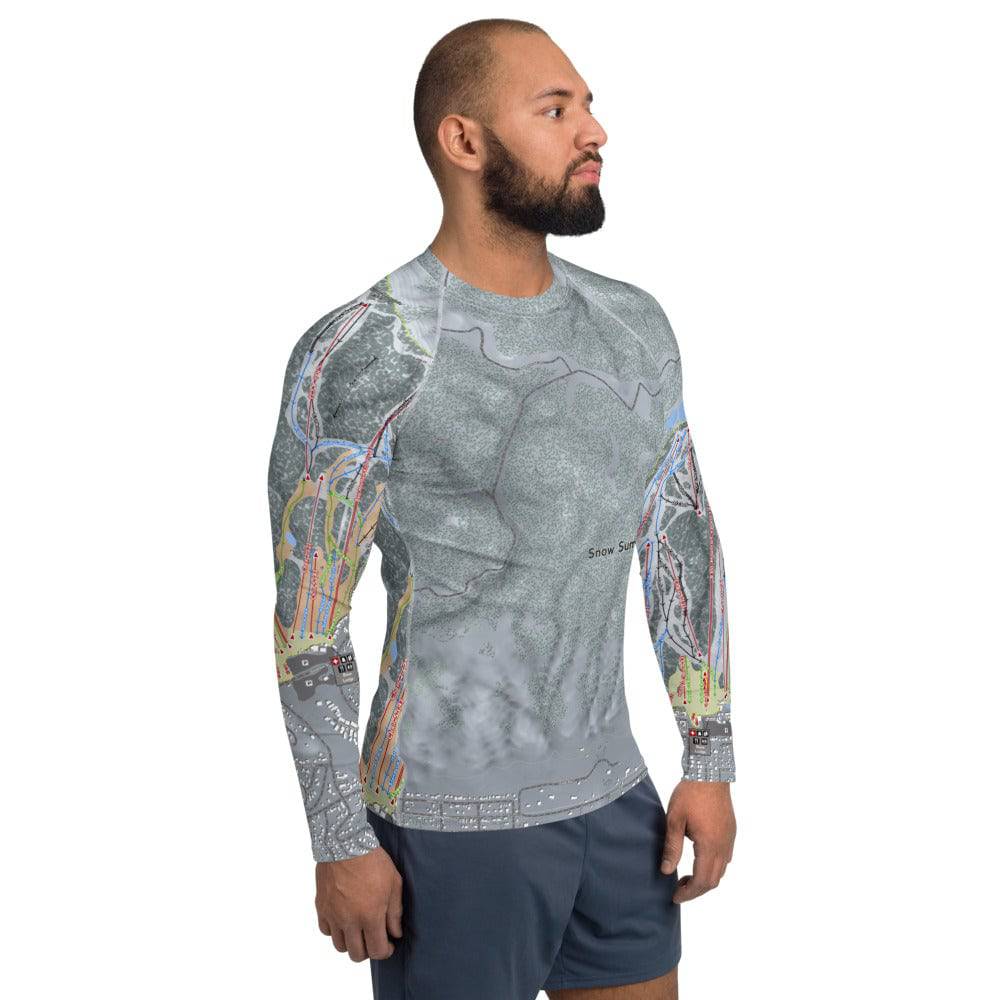 Big Bear Combo, California Ski Trail Map Men's Base Layer Top - Powderaddicts