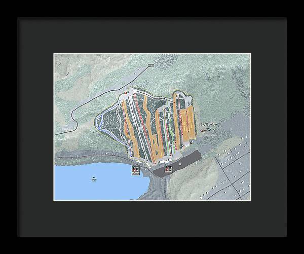 Big Boulder Ski Trail Map - Framed Print - Powderaddicts