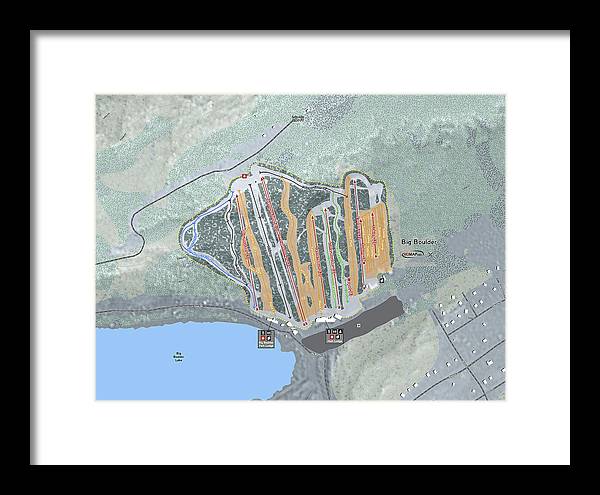 Big Boulder Ski Trail Map - Framed Print - Powderaddicts