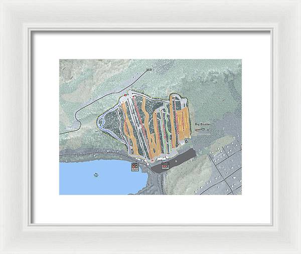Big Boulder Ski Trail Map - Framed Print - Powderaddicts