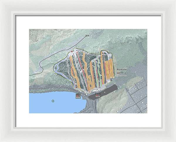 Big Boulder Ski Trail Map - Framed Print - Powderaddicts