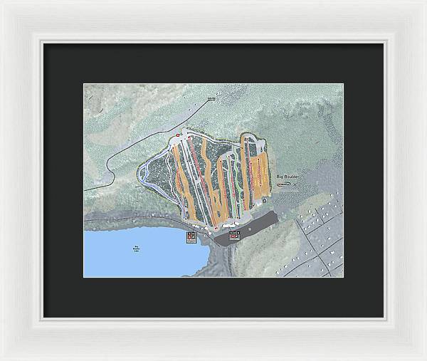 Big Boulder Ski Trail Map - Framed Print - Powderaddicts