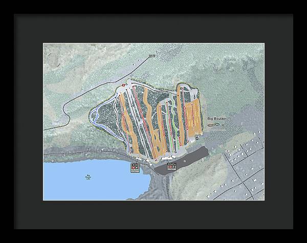 Big Boulder Ski Trail Map - Framed Print - Powderaddicts