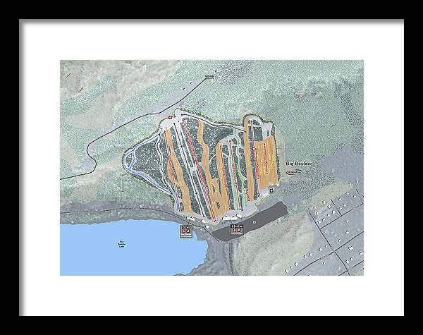Big Boulder Ski Trail Map - Framed Print - Powderaddicts