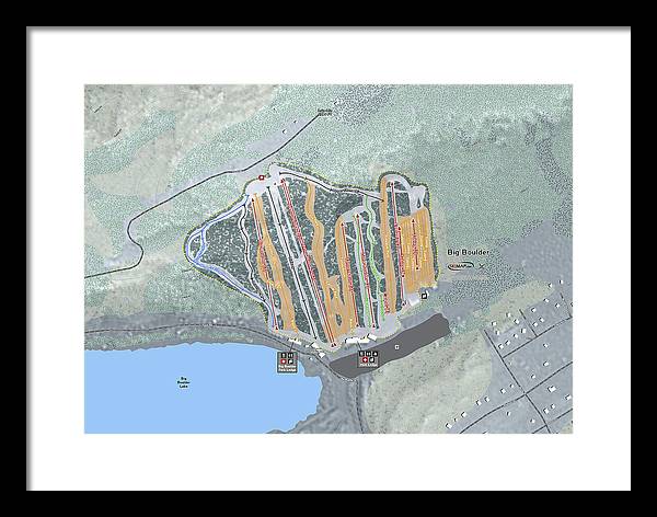 Big Boulder Ski Trail Map - Framed Print - Powderaddicts