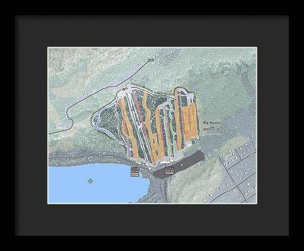 Big Boulder Ski Trail Map - Framed Print - Powderaddicts