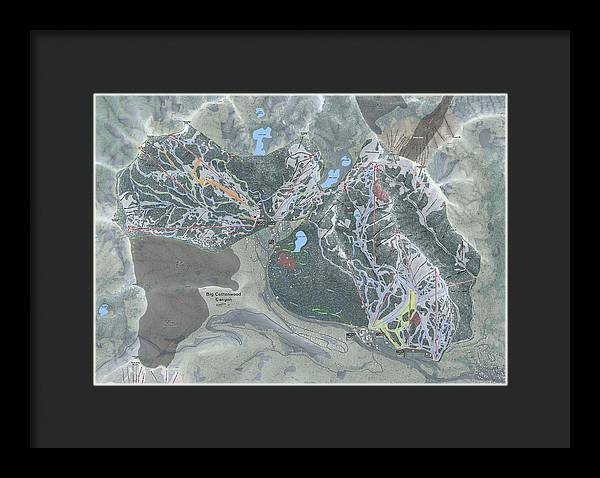 Big Cottonwood Canyon, Utah Ski Trail Map - Framed Print - Powderaddicts