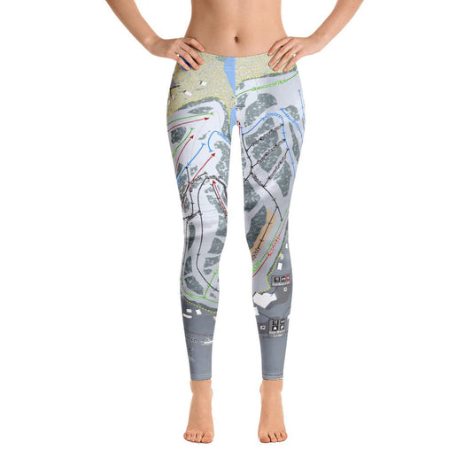 Big Powderhorn, Michigan Ski Trail Map Women's Base Layer Bottom - Powderaddicts
