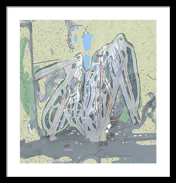 Big Powderhorn Ski Trail Map - Framed Print - Powderaddicts