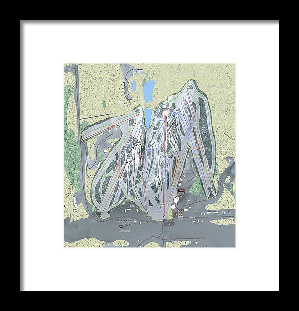 Big Powderhorn Ski Trail Map - Framed Print - Powderaddicts