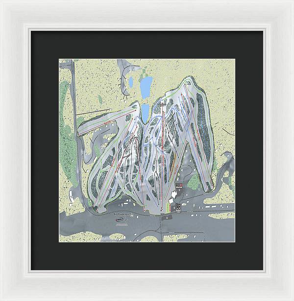 Big Powderhorn Ski Trail Map - Framed Print - Powderaddicts