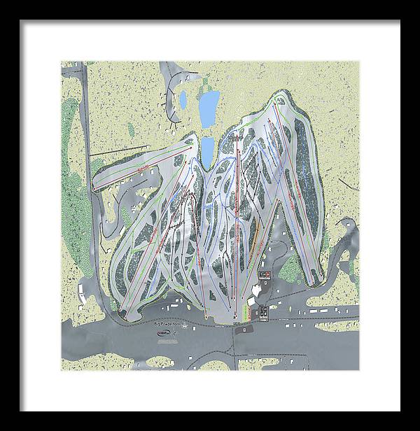 Big Powderhorn Ski Trail Map - Framed Print - Powderaddicts