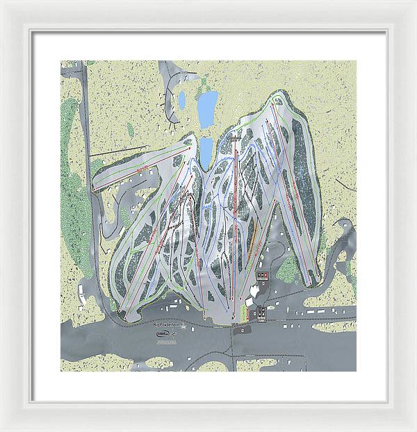 Big Powderhorn Ski Trail Map - Framed Print - Powderaddicts