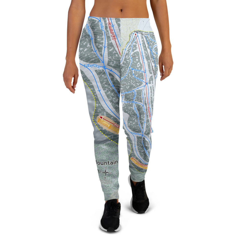 Big Rock Mountain, Maine Ski Trail Map Women's Mid-Layer - Powderaddicts