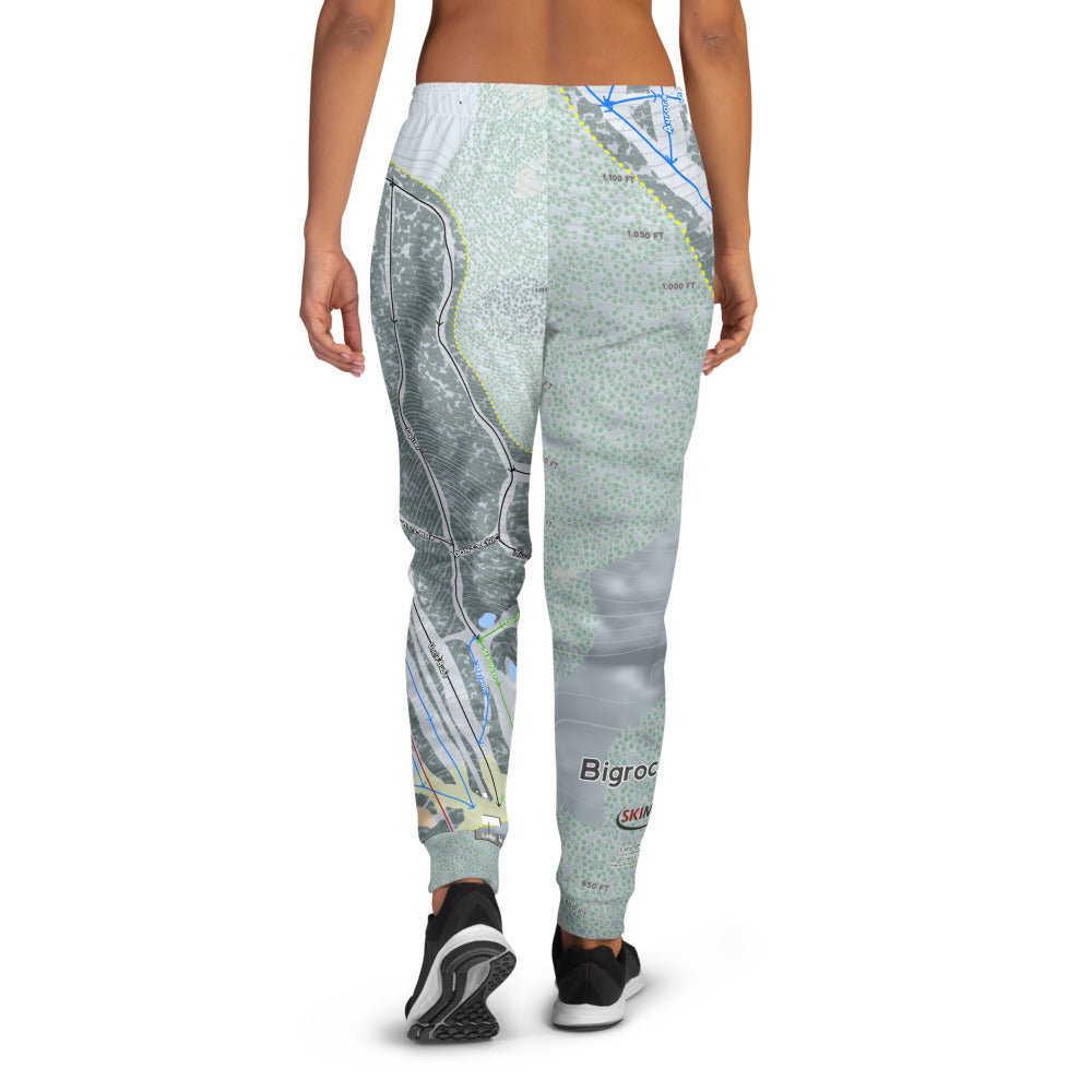 Big Rock Mountain, Maine Ski Trail Map Women's Mid-Layer - Powderaddicts