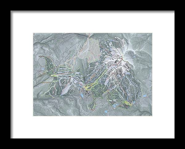 Big Sky Ski Trail Map - Framed Print - Powderaddicts