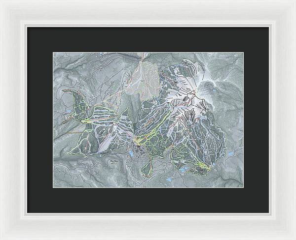 Big Sky Ski Trail Map - Framed Print - Powderaddicts