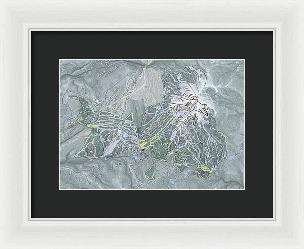 Big Sky Ski Trail Map - Framed Print - Powderaddicts