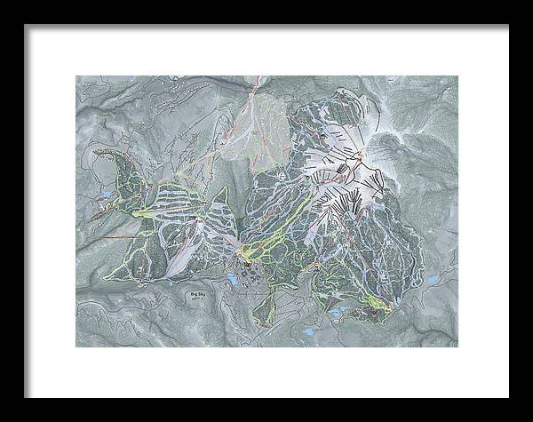 Big Sky Ski Trail Map - Framed Print - Powderaddicts