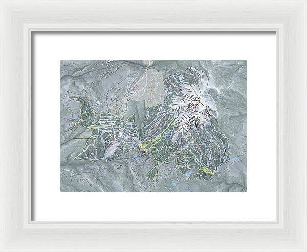 Big Sky Ski Trail Map - Framed Print - Powderaddicts