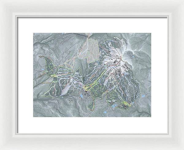 Big Sky Ski Trail Map - Framed Print - Powderaddicts