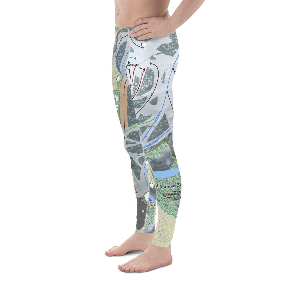 Big Snow BlackJack, Michigan Ski Trail Men's Base Layer Bottom - Powderaddicts