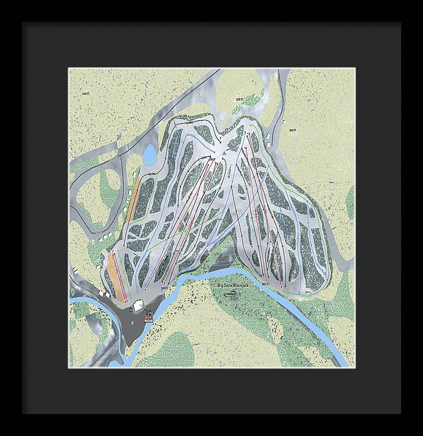 Big Snow BlackJack Ski Trail Map - Framed Print - Powderaddicts