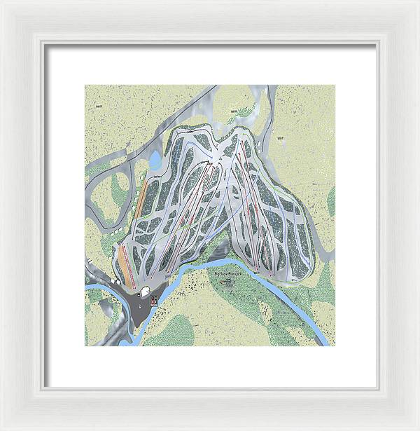 Big Snow BlackJack Ski Trail Map - Framed Print - Powderaddicts