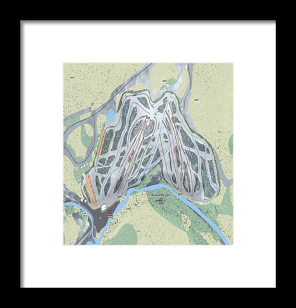 Big Snow BlackJack Ski Trail Map - Framed Print - Powderaddicts