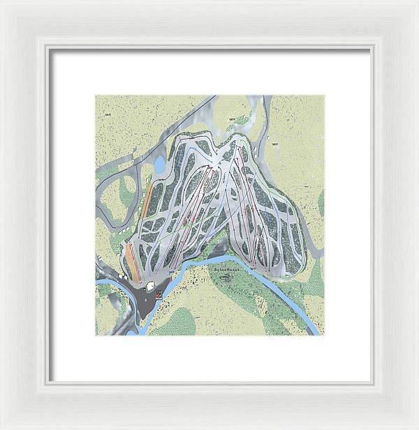 Big Snow BlackJack Ski Trail Map - Framed Print - Powderaddicts