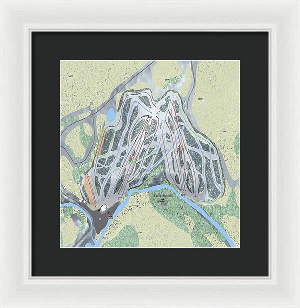 Big Snow BlackJack Ski Trail Map - Framed Print - Powderaddicts