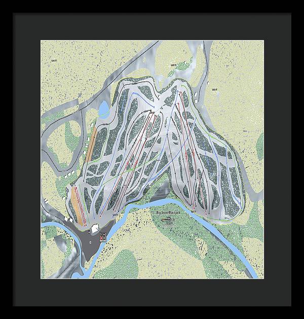 Big Snow BlackJack Ski Trail Map - Framed Print - Powderaddicts