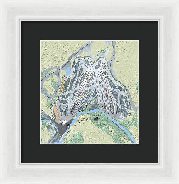 Big Snow BlackJack Ski Trail Map - Framed Print - Powderaddicts