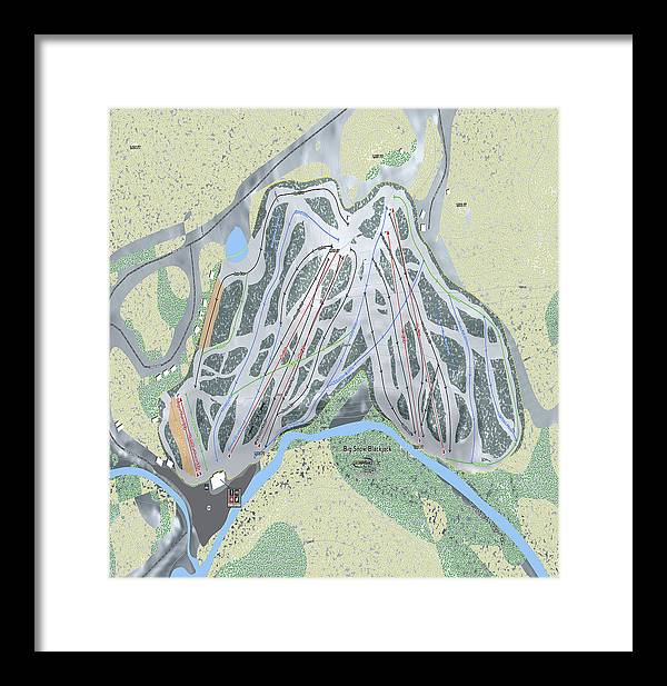Big Snow BlackJack Ski Trail Map - Framed Print - Powderaddicts