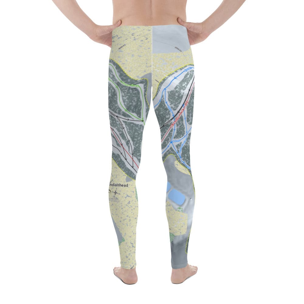 Big Snow Indianhead, Michigan Ski Trail Map Men's Base Layer Bottom - Powderaddicts