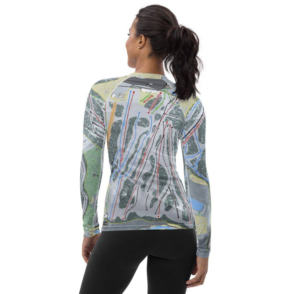 Big Snow Indianhead, Michigan Ski Trail Map Women's Base Layer Top - Powderaddicts