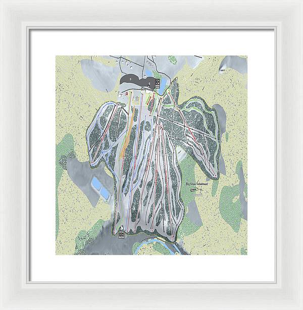 Big Snow Indianhead Ski Trail Map - Framed Print - Powderaddicts