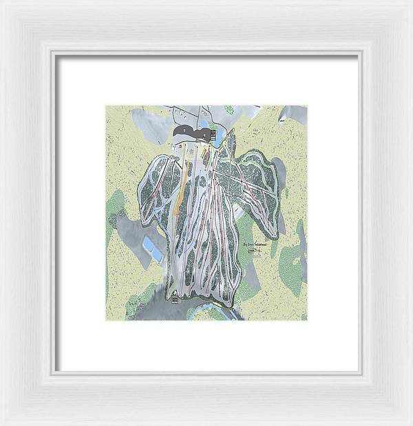 Big Snow Indianhead Ski Trail Map - Framed Print - Powderaddicts