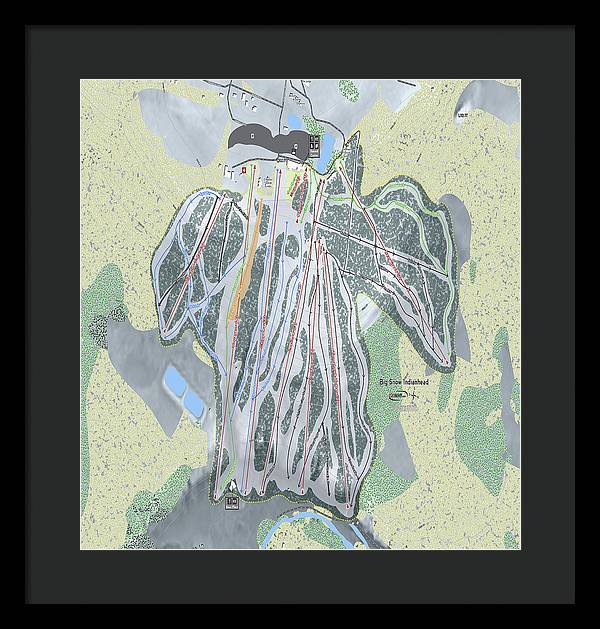 Big Snow Indianhead Ski Trail Map - Framed Print - Powderaddicts