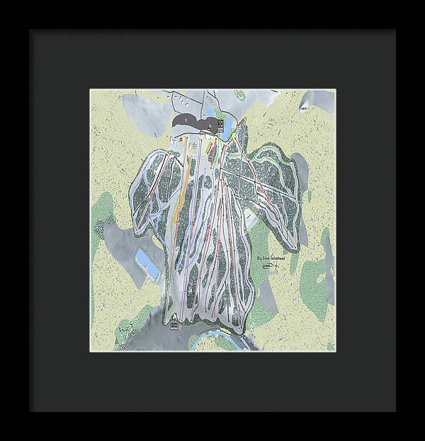 Big Snow Indianhead Ski Trail Map - Framed Print - Powderaddicts