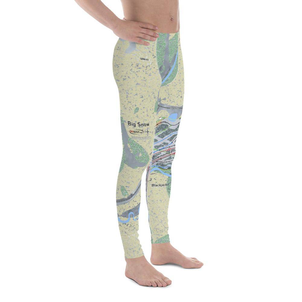 Big Snow, Michigan Ski Trail Map Men's Base Layer Bottom - Powderaddicts