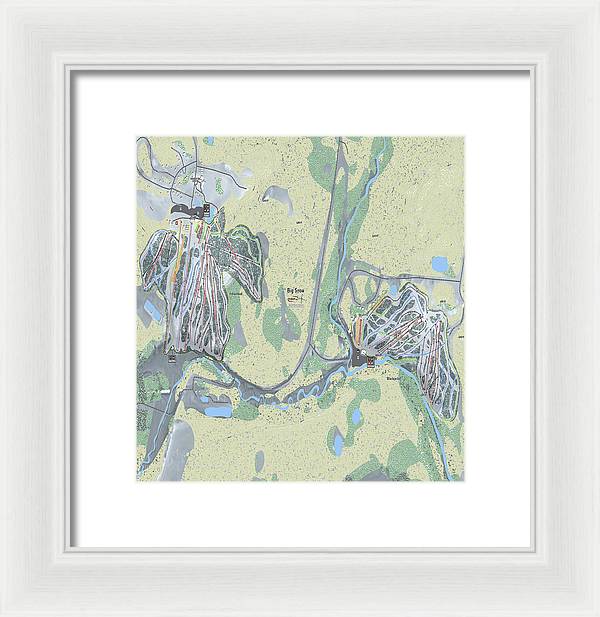 Big Snow Ski Trail Map - Framed Print - Powderaddicts