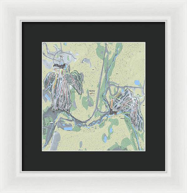 Big Snow Ski Trail Map - Framed Print - Powderaddicts