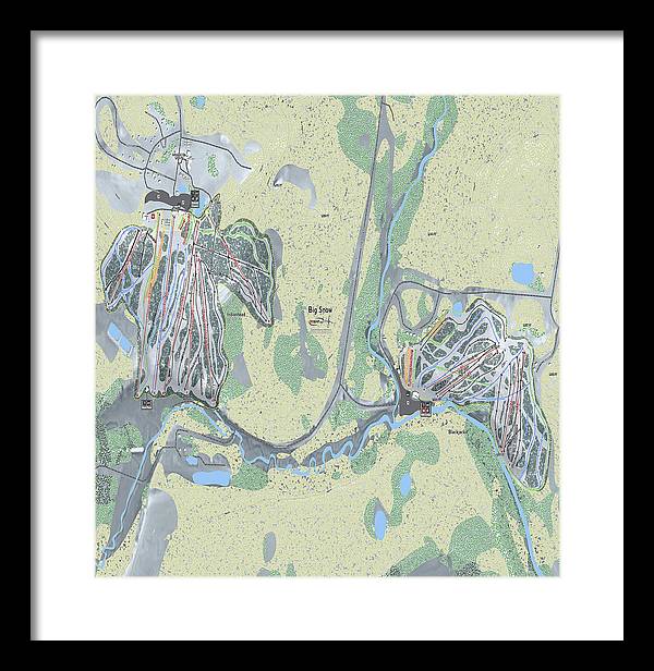 Big Snow Ski Trail Map - Framed Print - Powderaddicts