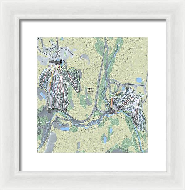Big Snow Ski Trail Map - Framed Print - Powderaddicts