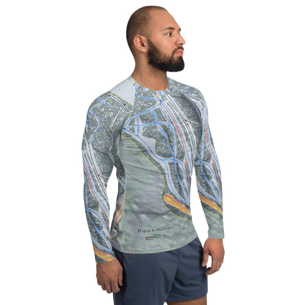 Bigrock Mountain, Maine Ski Trail Map Men's Base Layer Top - Powderaddicts