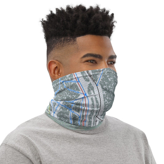 Bigrock Mountain, Maine Ski Trail Map Printed Neck Gaiter - Powderaddicts