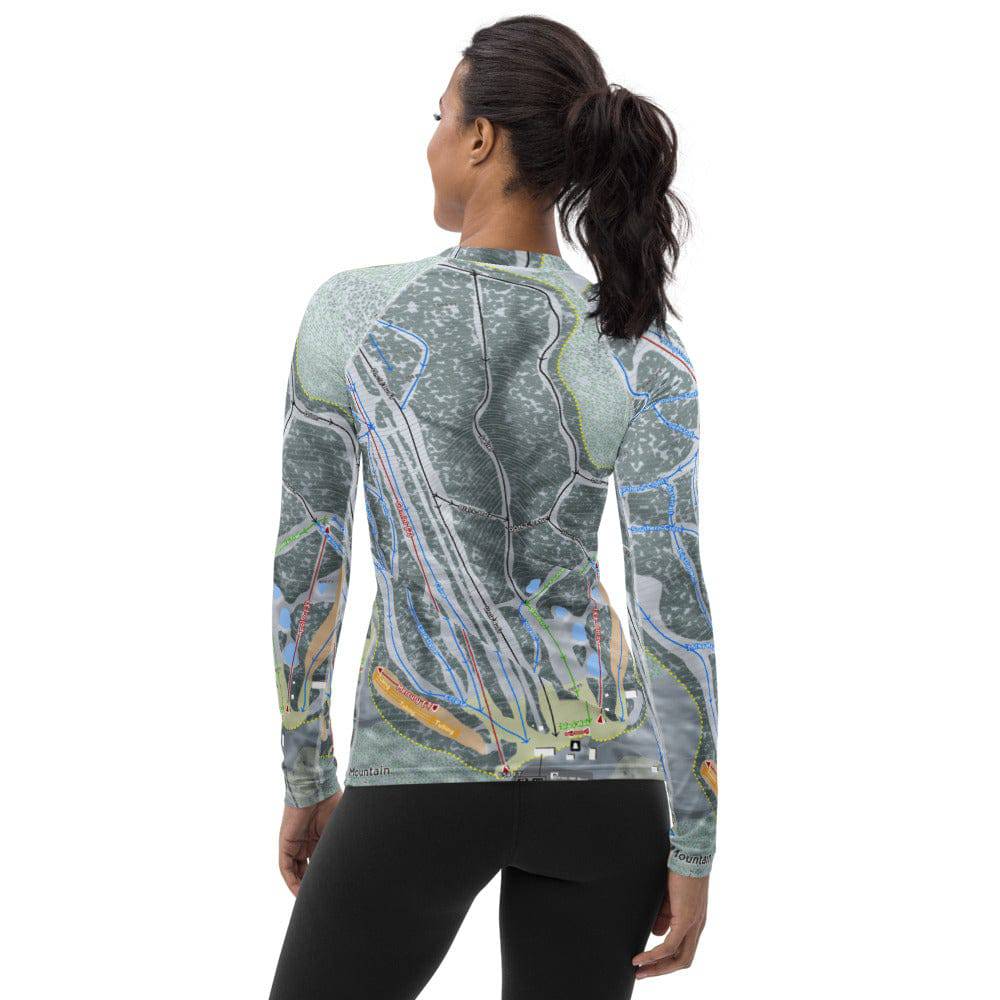 Bigrock Mountain, Maine Ski Trail Map Women's Base Layer Top - Powderaddicts
