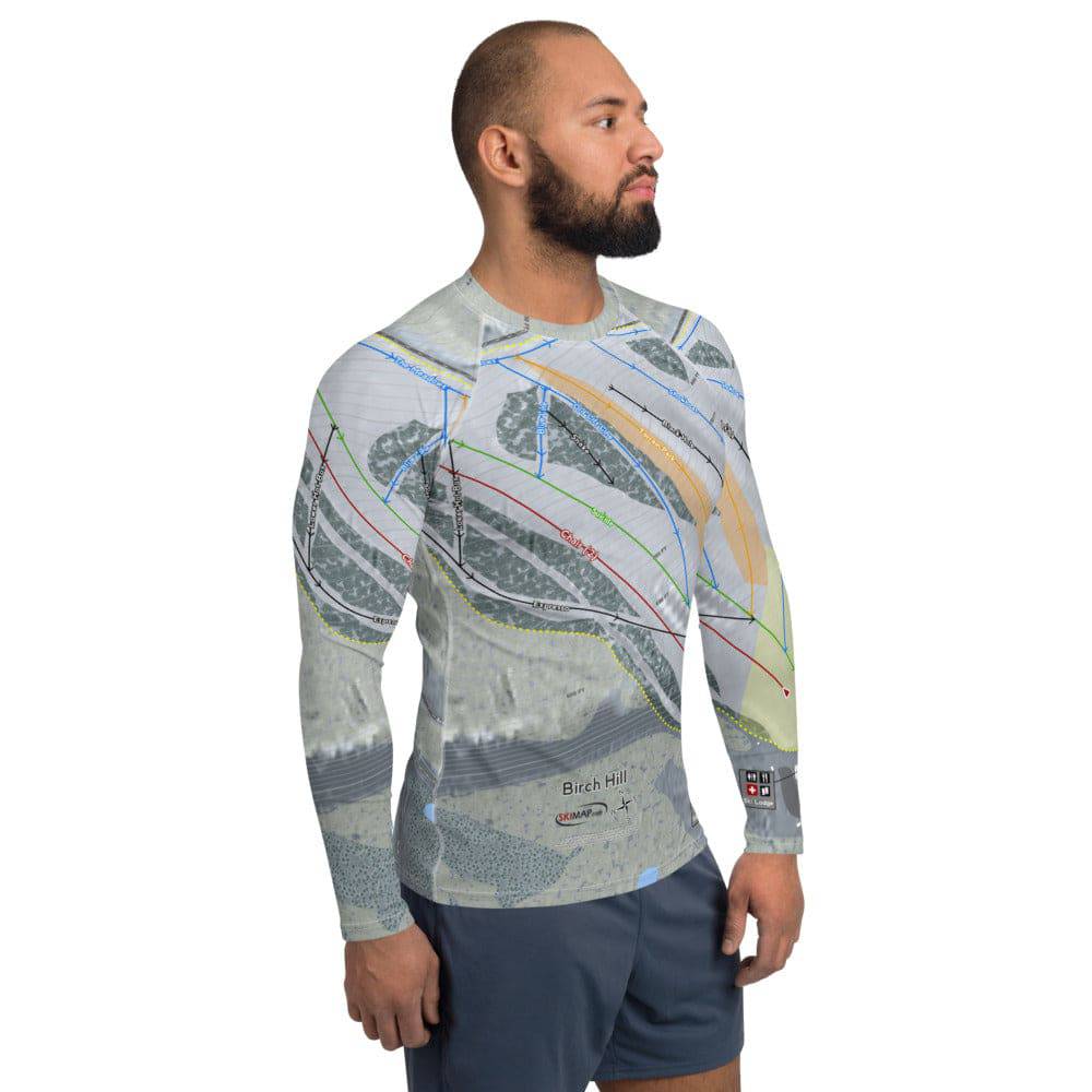 Birch Hill, Alaska Ski Trail Map Men's Base Layer Top - Powderaddicts